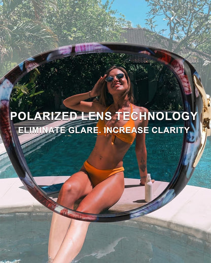 Sunglasses for Women Trendy Polarized Sunglasses Oversized Big Sun Glasses Ladies Shades UV Protection